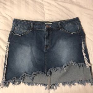 Forever 21 + jean skirt